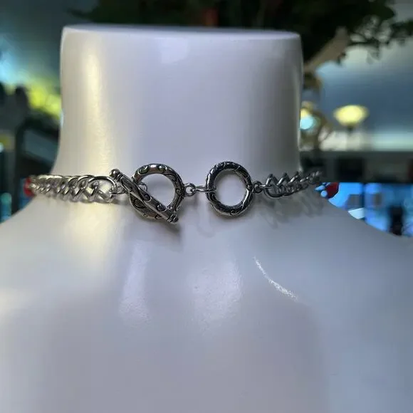 Vintage 90s Y2K Boho Maximalist Heart Charm Necklace with Turquoise - Picture 4 of 4